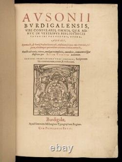 1580 RARE Ausonius Ancient Roman Poetry Homer Iliad Bordeaux MAP Wine Art