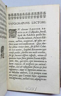 1656 Medical Poem Art Of Making Beautiful Children Callipaedia By Claude Quillet