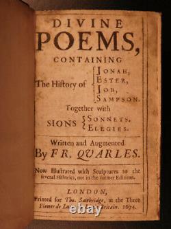 1674 Francis Quarles Divine Poems English Sonnets Job Militant Feast for Worms