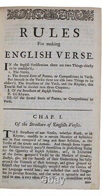 1725 ART OF ENGLISH POETRY Poems BYSSHE Verse RHYMING DICTIONARY