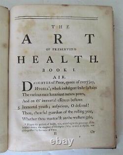 1744 THE ART OF PRESERVING HEALTH A POEM antique in ENGLISH 1st EDITION rare