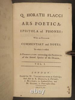 1753 HORACE Ars Poetica Art of Poetry ENGLISH Roman Latin Greek Classical Rome