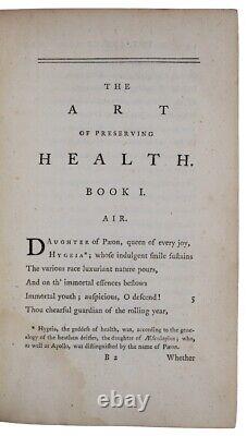 1770 JOHN ARMSTRONG Poetry ART OF PRESERVING HEALTH Verse MEDICINE Poems