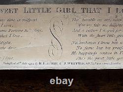 1794 Laurie Whittle Antique Print Sweet Little Girl Ballad Music Poem Fishing