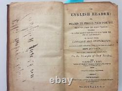 1812 antique PROSE POETRY SCHOOL leather READER own POLLY BAKER CAMPTON folk art