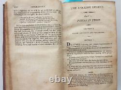 1812 antique PROSE POETRY SCHOOL leather READER own POLLY BAKER CAMPTON folk art