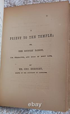 1855 George Herbert The Temple Sacred Poems & Private Ejaculations withThe Priest