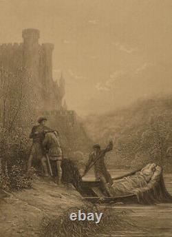 1867 1ed Tennyson Elaine King Arthur Lancelot Guinevere Idylls of King DORE Art