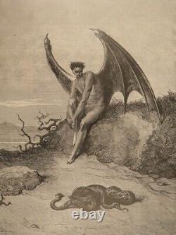 1882 John Milton Paradise Lost 1st ed Gustave Dore ART Gallery Illustrated FOLIO