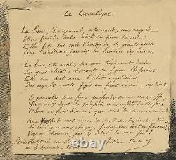 1885 La Lunatique Poem and Drawing by Henri Rivière ORIGINAL ART