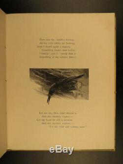 1889 The Raven Edgar Allan Poe Occult Horror Poetry Illustrated WL Taylor Art