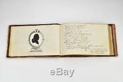18th Century Silhouette Painting Autograph Poem Book Fine Quality dated 1782