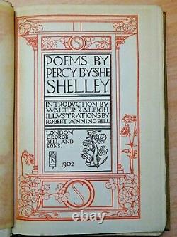 1902 Poems Percy Bysshe Shelley ILLUSTRATED Anning Bell Antique Book ARTS CRAFTS