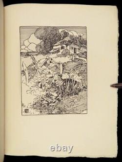 1909 Oliver Goldsmith Deserted Village America Hankey SIGNED Ltd ed ART Vellum