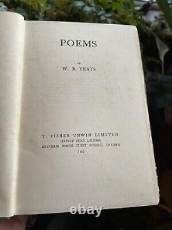 1927 Poems by W. B. Yeats Lovely Art Nouveau Gilt Spine Fisher Unwin Poetry