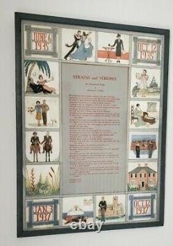 1930's HAND PAINTED FRAMED WEDDING POEM made for WEALTHY RHODE ISLAND COUPLE