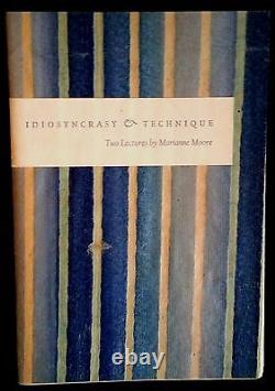 1956 FLAT SIGNED Marianne Moore Idiosyncrasy & Technique FINE French Folds