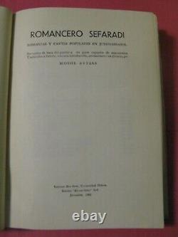 1961 Romancero Sefaradi Romanzas Cantes Populares En Judeo-Espanol Moshe Attias