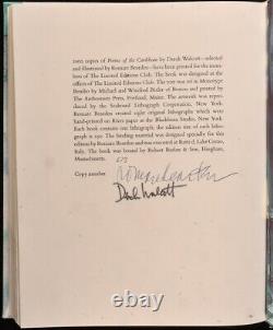 1983 The Caribbean Poetry of Derek Walcott Signed Illustrated Slipcase Limite