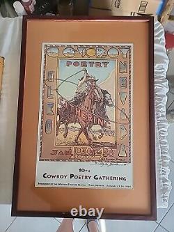 1994 COWBOY POETRY POSTER 31x21 Inches