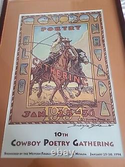 1994 COWBOY POETRY POSTER 31x21 Inches