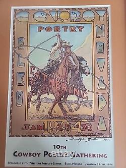 1994 COWBOY POETRY POSTER 31x21 Inches