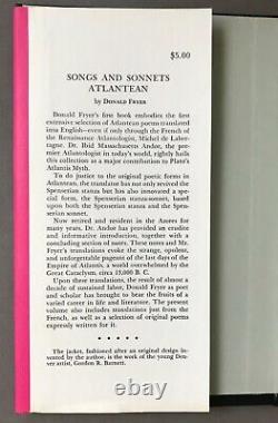 1st Edition Donald S. Fryer Songs & Sonnets Atlantean Arkham House 1971