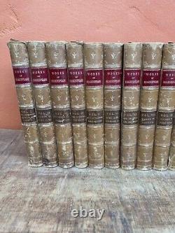 20 Volume Works of Shakespeare Leather bound 1884 Books Antiquarian 1800s