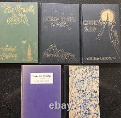 (5) vachel lindsay books signed inscribed drawing art +sunset gun walled towns