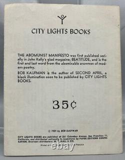 ABOMUNIST MANIFESTO, by Bob Kaufman 1959 Beat Poetry City Lights Scarce