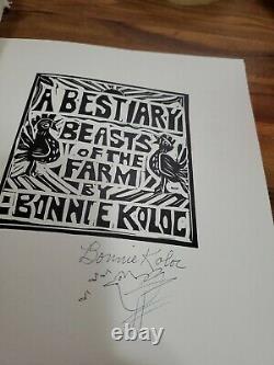 A Bestiary Beasts of the Farm by Bonnie Koloc Autographed by author excellent