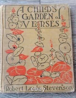 A Child's Garden of Verses Antique Poem R. L. Stevenson 1916 ART Nouveau Cover