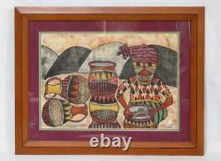 African Painting Titled Abuja Poetry Maker by Nigerian Artist Funsho Adeniji