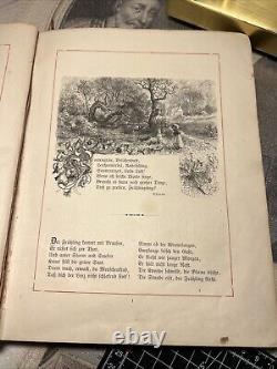 Album German Art Poetry 1872 Antique Collection Christmas Gift