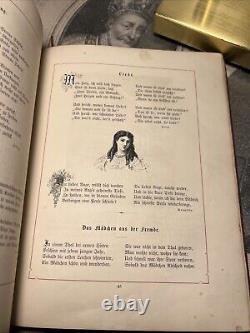 Album German Art Poetry 1872 Antique Collection Christmas Gift