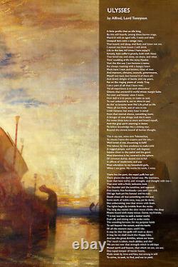 Alfred Tennyson Poem Ulysses Poster Art Print Gift Painting Poetry Lord