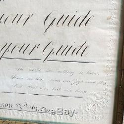An Antique Regency George IV Painted And Ink Poem, 1820. In Giltwood Frame
