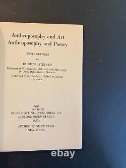 Anthroposcopy & Art Anthroposophy & Poetry Two Lectures Rudolf Steiner 1935 S