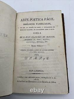 Antique- 1826- Arte Poetica Facil- Leather, Poetry- Spanish- Barcelona