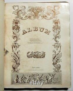 Antique 1830s HANDWRITTEN COMMONPLACE BOOK Poetry Journal FOLK ART Fine Leather