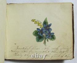 Antique 1836 HANDWRITTEN COMMONPLACE BOOK Poetry Journal NEAR MINIATURE Artwork