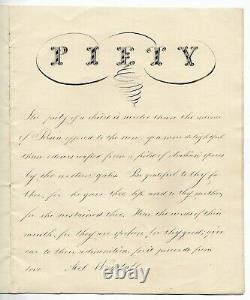 Antique 1837 HANDWRITTEN POETRY Manuscript Journal FOLK ART Commonplace Book