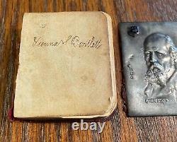 Antique 1905 Alfred Lord Tennyson Poetical Works Mini Sterling Silver Art Cover