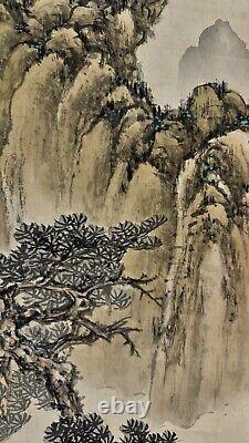 Antique Asian Painting and Calligraphy on Silk with Poem