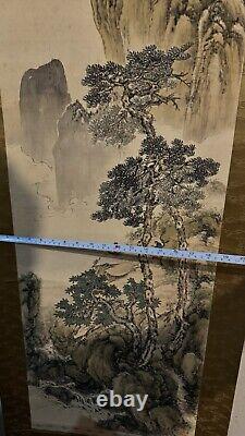 Antique Asian Painting and Calligraphy on Silk with Poem