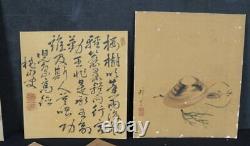 Antique Japan ink art painting and poetry 1900 art Sumi-e Zen interior