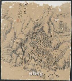 Antique Japan ink art painting and poetry 1900 art Sumi-e Zen interior