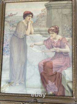Antique Realism Watercolor W. Antsey Dollond (-1911) THE POEM