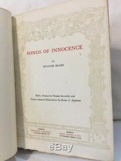 Antique SONGS OF INNOCENCE by WIlliam Blake 1911 Art Nouveau Honor C Appleton