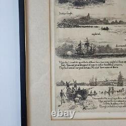 Antique William Lionel Wyllie Signed Etching Poem Verse Sothey Fought